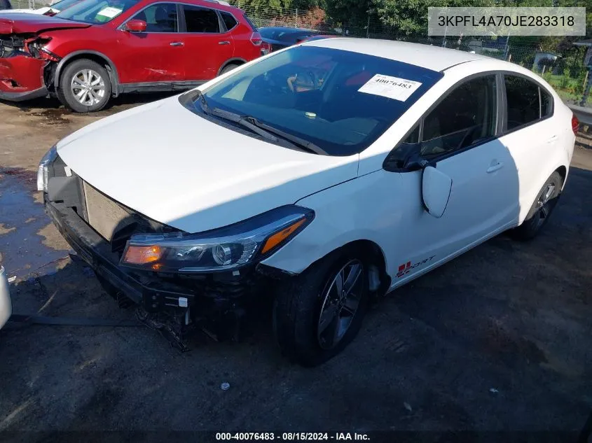 3KPFL4A70JE283318 2018 Kia Forte S