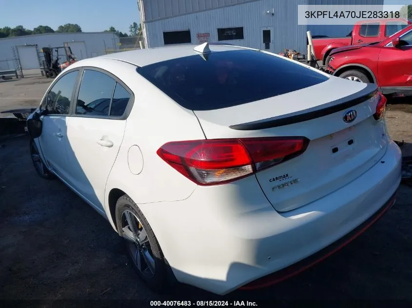 2018 Kia Forte S VIN: 3KPFL4A70JE283318 Lot: 40076483