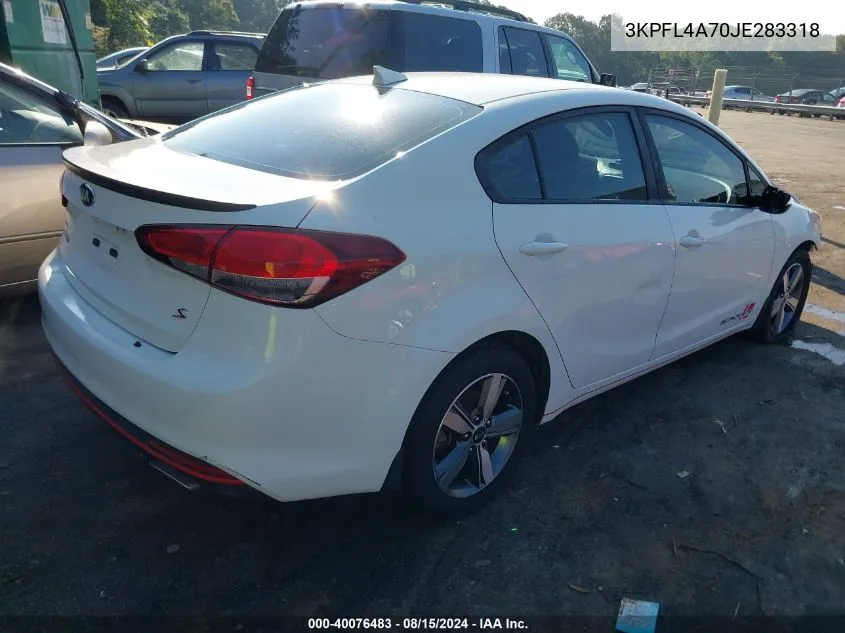 3KPFL4A70JE283318 2018 Kia Forte S