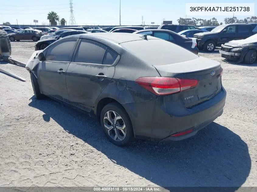 2018 Kia Forte Lx VIN: 3KPFK4A71JE251738 Lot: 40083118