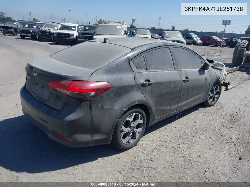 2018 Kia Forte Lx VIN: 3KPFK4A71JE251738 Lot: 40083118