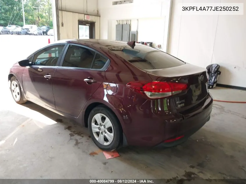 3KPFL4A77JE250252 2018 Kia Forte Lx