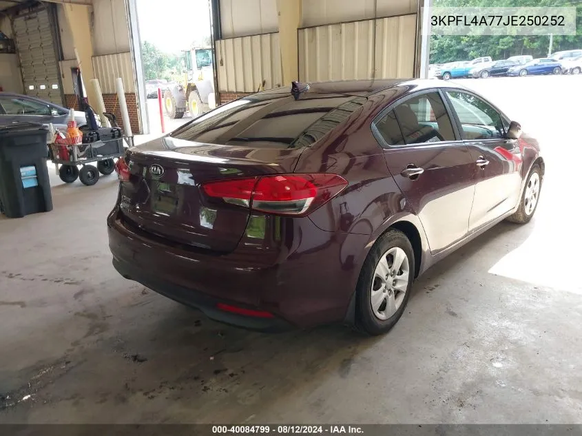 2018 Kia Forte Lx VIN: 3KPFL4A77JE250252 Lot: 40084799