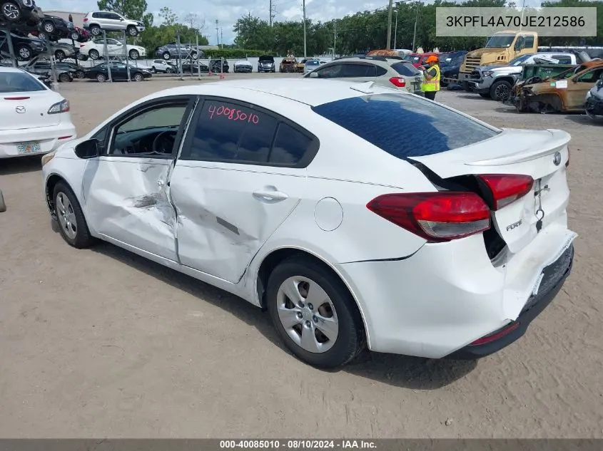 2018 Kia Forte Lx VIN: 3KPFL4A70JE212586 Lot: 40085010