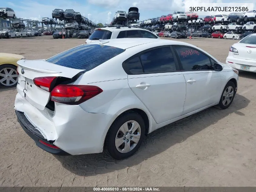 3KPFL4A70JE212586 2018 Kia Forte Lx