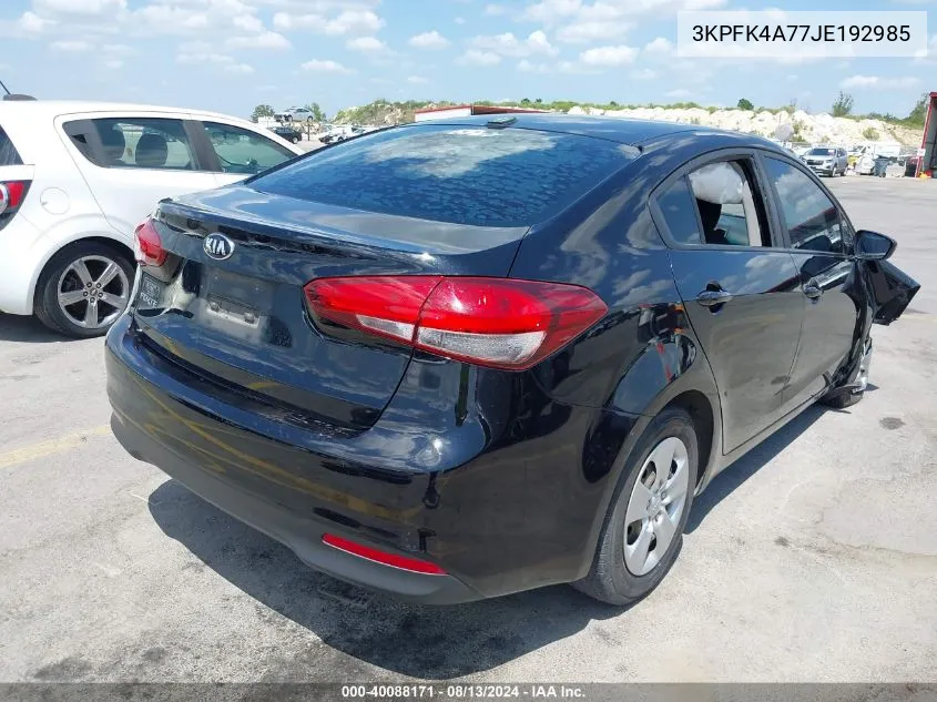 2018 Kia Forte Lx VIN: 3KPFK4A77JE192985 Lot: 40088171