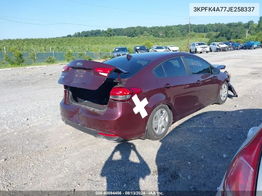 2018 Kia Forte Lx VIN: 3KPFK4A77JE258337 Lot: 40094456