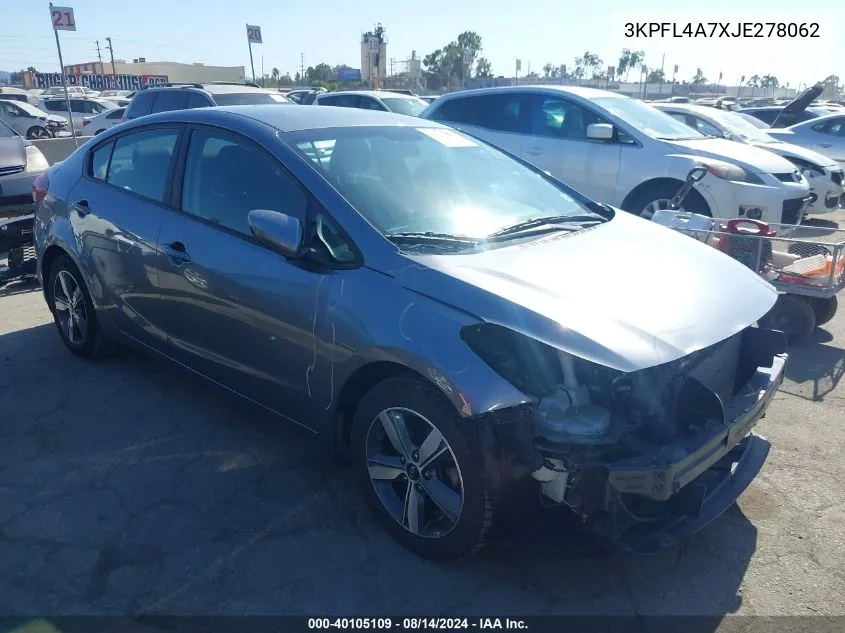 2018 Kia Forte S VIN: 3KPFL4A7XJE278062 Lot: 40105109