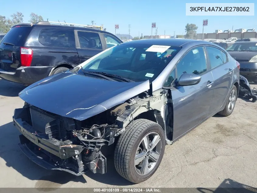 2018 Kia Forte S VIN: 3KPFL4A7XJE278062 Lot: 40105109