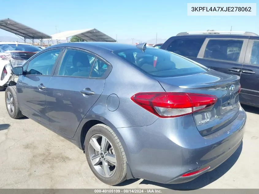 2018 Kia Forte S VIN: 3KPFL4A7XJE278062 Lot: 40105109