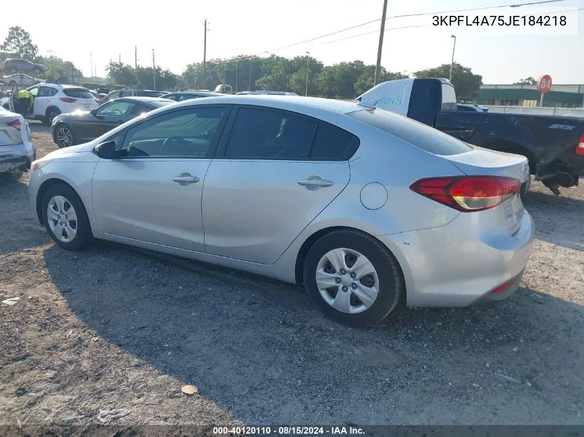 2018 Kia Forte Lx VIN: 3KPFL4A75JE184218 Lot: 40120110