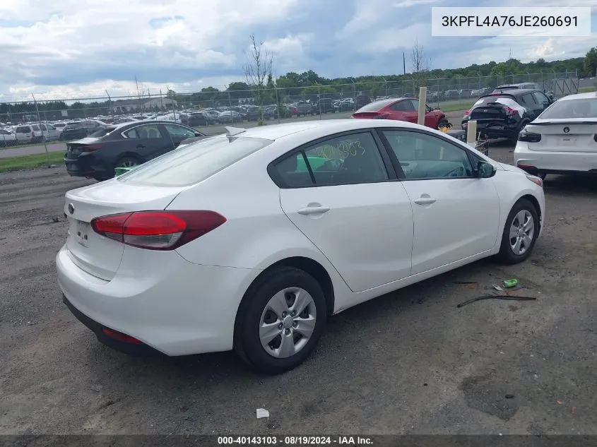 2018 Kia Forte Lx VIN: 3KPFL4A76JE260691 Lot: 40143103