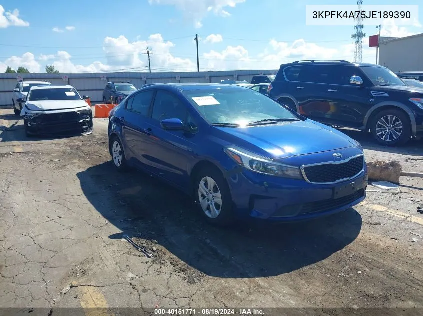 2018 Kia Forte Lx VIN: 3KPFK4A75JE189390 Lot: 40151771