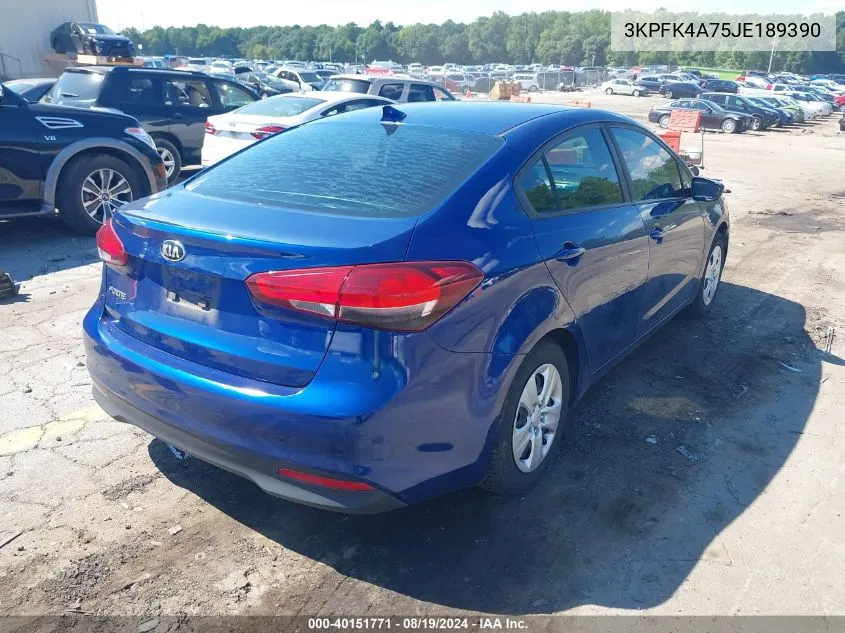 3KPFK4A75JE189390 2018 Kia Forte Lx