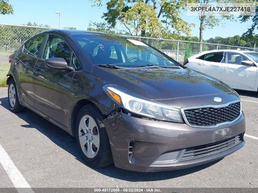 2018 Kia Forte Lx VIN: 3KPFL4A7XJE227418 Lot: 40172080