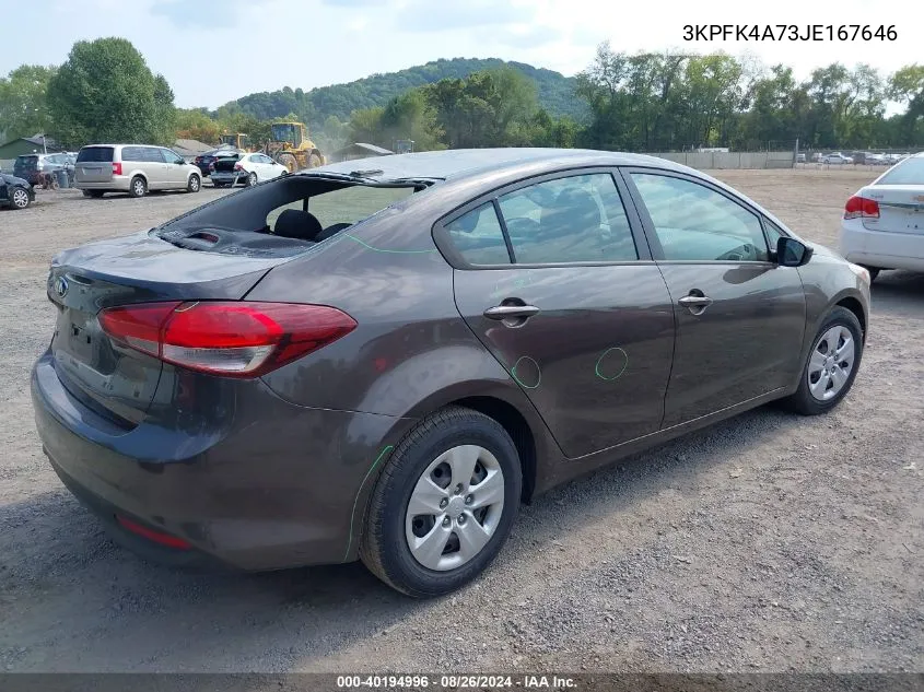 2018 Kia Forte Lx VIN: 3KPFK4A73JE167646 Lot: 40194996