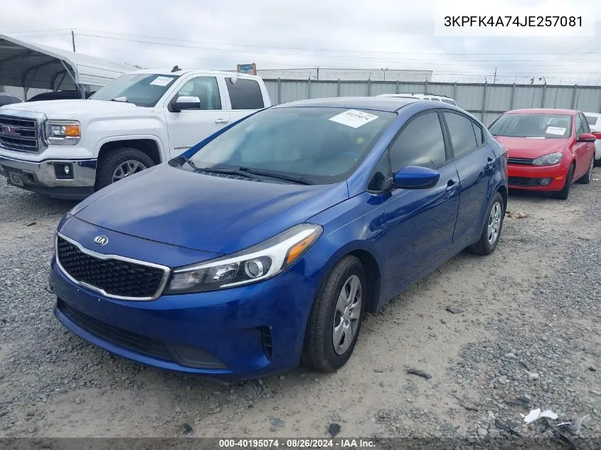 3KPFK4A74JE257081 2018 Kia Forte Lx