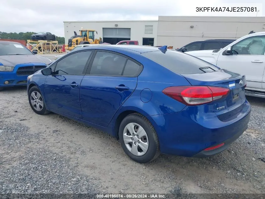 3KPFK4A74JE257081 2018 Kia Forte Lx