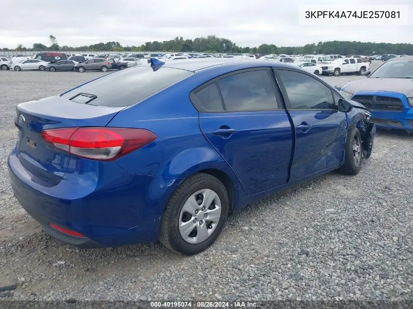 3KPFK4A74JE257081 2018 Kia Forte Lx