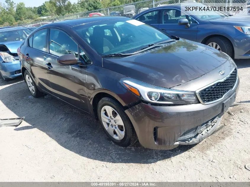 2018 Kia Forte Lx VIN: 3KPFK4A70JE187594 Lot: 40195391