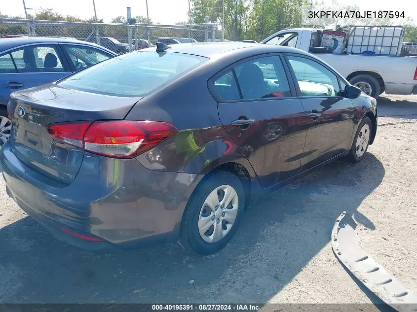 3KPFK4A70JE187594 2018 Kia Forte Lx