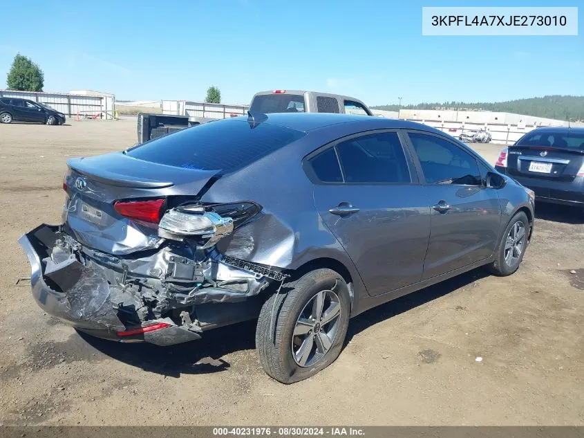 2018 Kia Forte S VIN: 3KPFL4A7XJE273010 Lot: 40231976