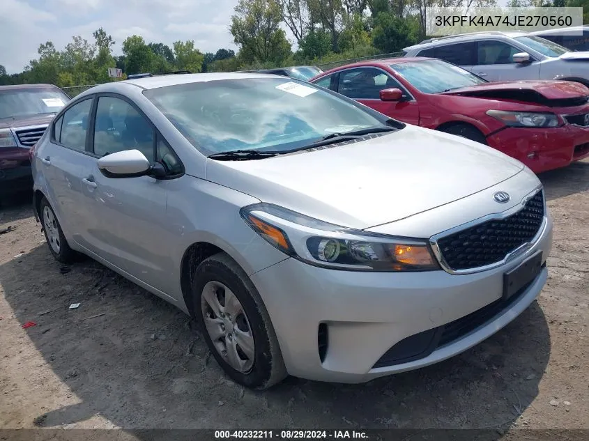 2018 Kia Forte Lx VIN: 3KPFK4A74JE270560 Lot: 40232211