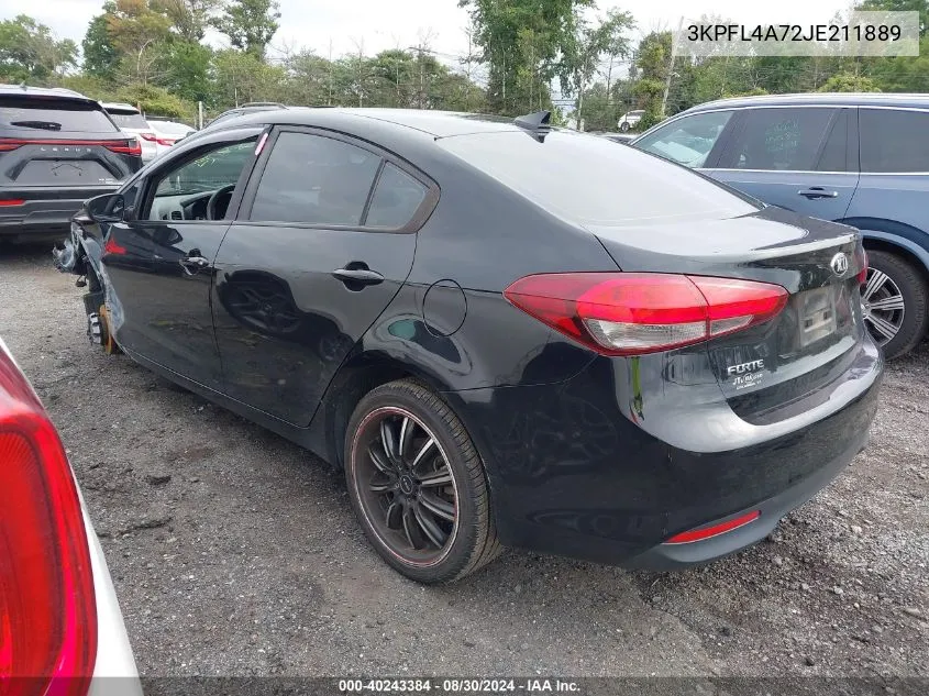 2018 Kia Forte Lx VIN: 3KPFL4A72JE211889 Lot: 40243384