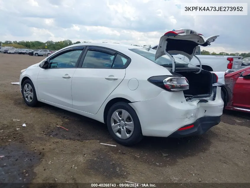 3KPFK4A73JE273952 2018 Kia Forte Lx