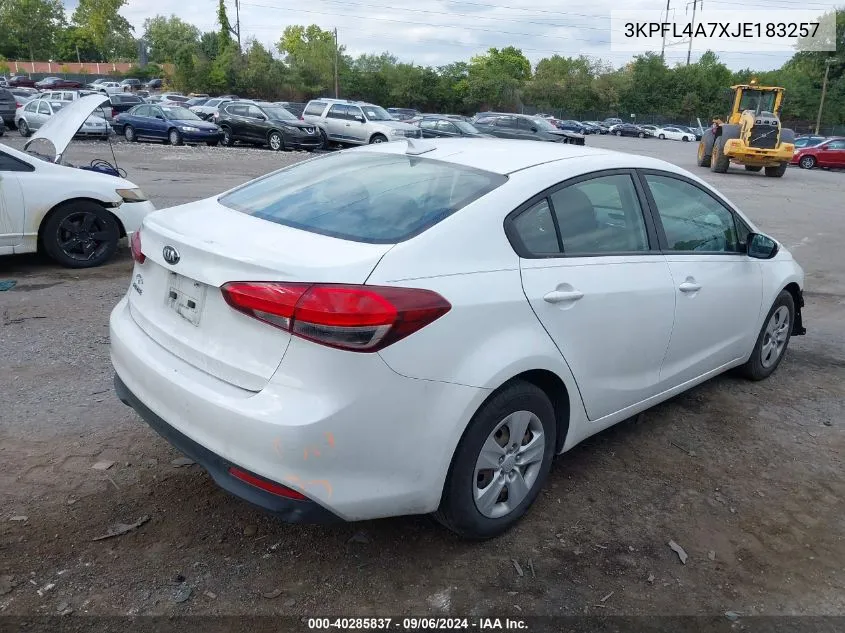 3KPFL4A7XJE183257 2018 Kia Forte Lx