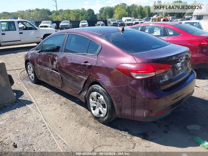 2018 Kia Forte Lx VIN: 3KPFL4A79JE208326 Lot: 40289020