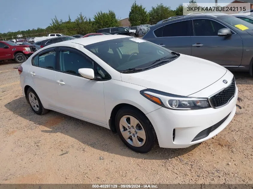 2018 Kia Forte Lx VIN: 3KPFK4A78JE242115 Lot: 40297129