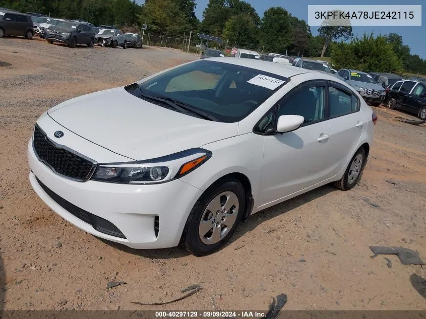 2018 Kia Forte Lx VIN: 3KPFK4A78JE242115 Lot: 40297129