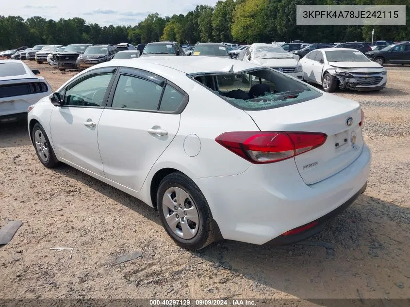 2018 Kia Forte Lx VIN: 3KPFK4A78JE242115 Lot: 40297129