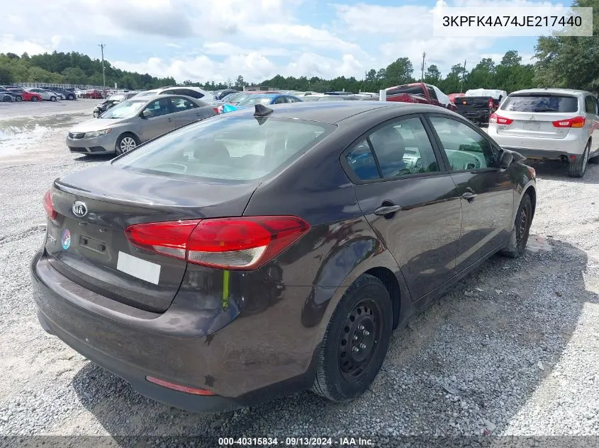 2018 Kia Forte Lx VIN: 3KPFK4A74JE217440 Lot: 40315834