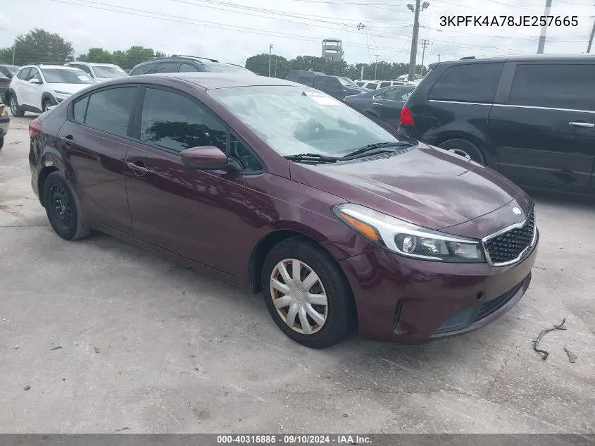 3KPFK4A78JE257665 2018 Kia Forte Lx