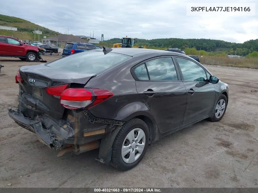 2018 Kia Forte Lx VIN: 3KPFL4A77JE194166 Lot: 40321663