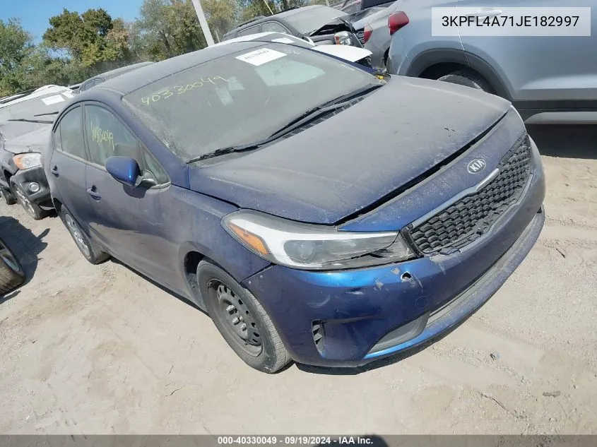 2018 Kia Forte Lx VIN: 3KPFL4A71JE182997 Lot: 40330049