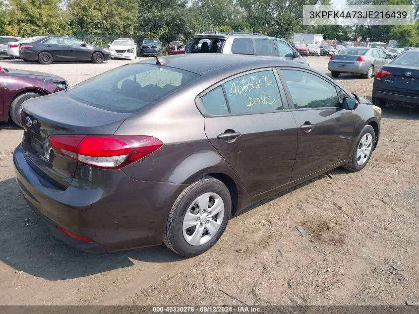 2018 Kia Forte Lx VIN: 3KPFK4A73JE216439 Lot: 40330276