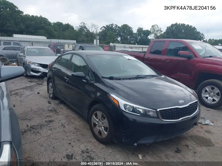 3KPFK4A78JE204156 2018 Kia Forte Lx