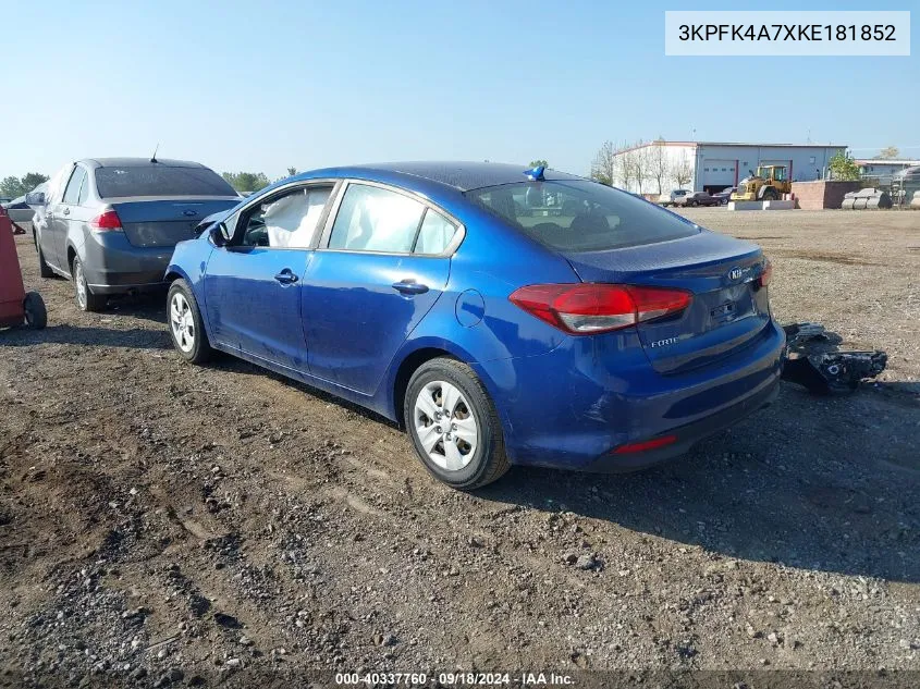 3KPFK4A7XKE181852 2018 Kia Forte Lx