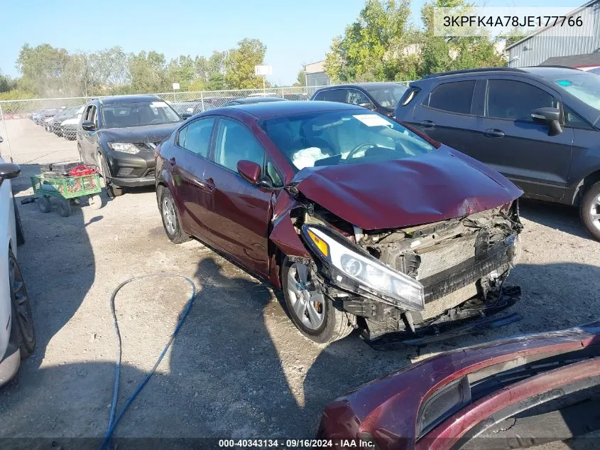 2018 Kia Forte Lx VIN: 3KPFK4A78JE177766 Lot: 40343134