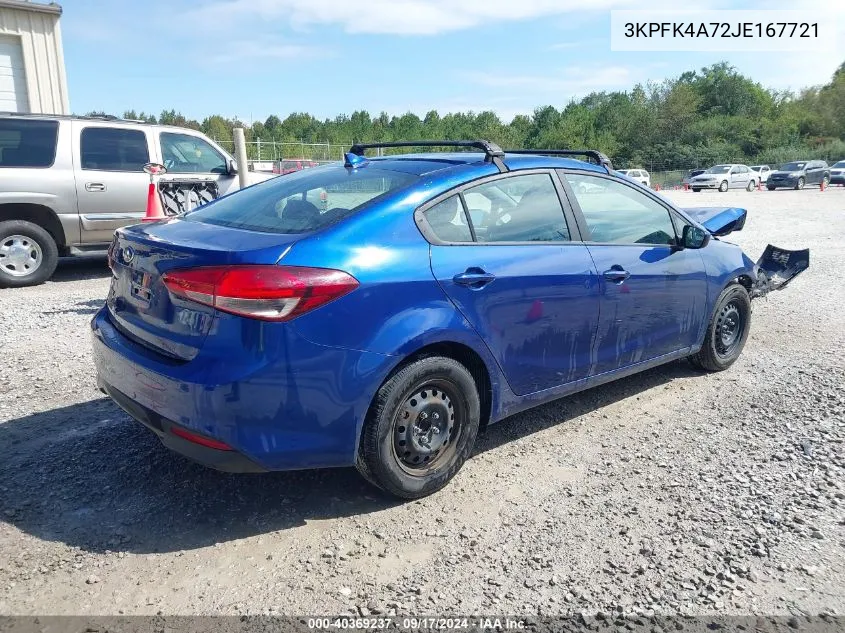 2018 Kia Forte Lx VIN: 3KPFK4A72JE167721 Lot: 40369237