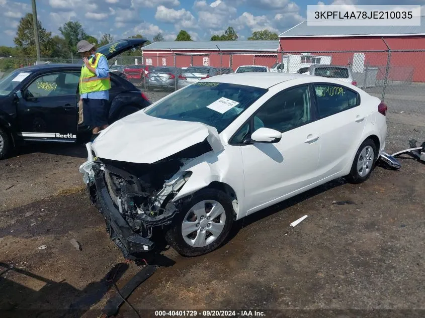 2018 Kia Forte Lx VIN: 3KPFL4A78JE210035 Lot: 40401729