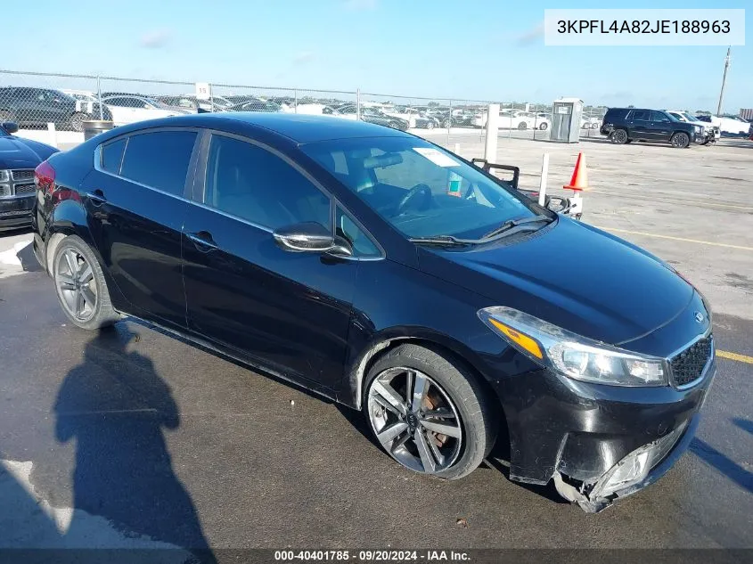 2018 Kia Forte Ex VIN: 3KPFL4A82JE188963 Lot: 40401785