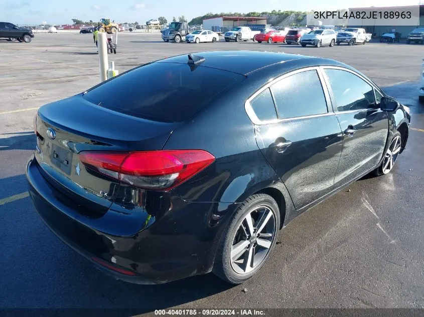 2018 Kia Forte Ex VIN: 3KPFL4A82JE188963 Lot: 40401785