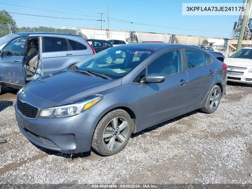 2018 Kia Forte S VIN: 3KPFL4A73JE241175 Lot: 40404996