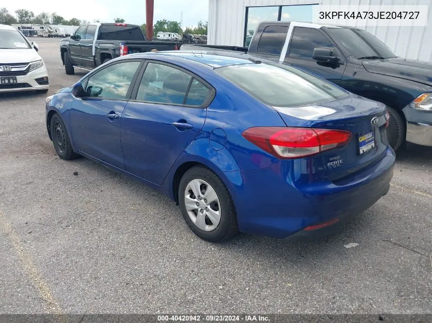 3KPFK4A73JE204727 2018 Kia Forte Lx