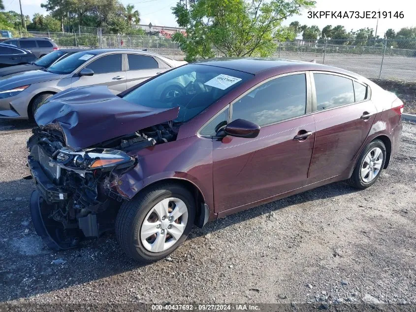 3KPFK4A73JE219146 2018 Kia Forte Lx