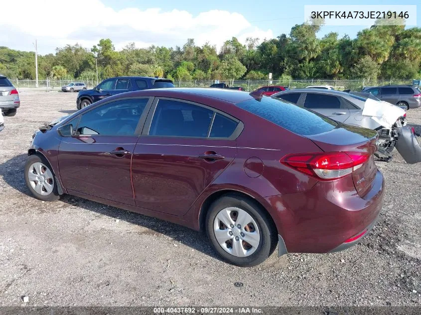 2018 Kia Forte Lx VIN: 3KPFK4A73JE219146 Lot: 40437692